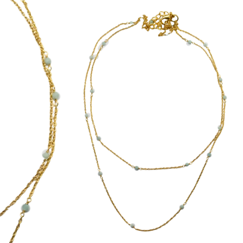 Euro gold magnificent linked necklace  A15A2