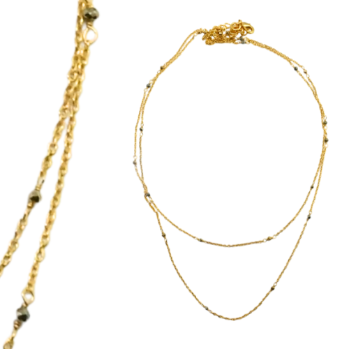 Euro gold magnificent linked necklace  A15A2