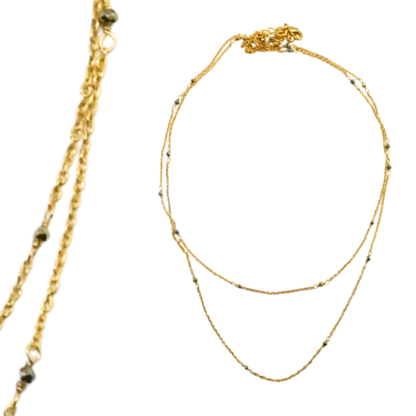 Euro gold magnificent linked necklace  A15A2