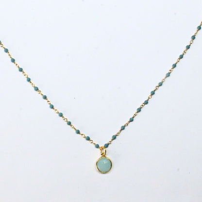 Euro Gold  Assorted Gemstones 45 cm plus 5 cm extender chain Necklace A1.
