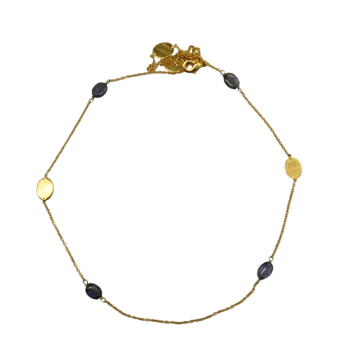Euro gold Gemstone linked necklace  A180
