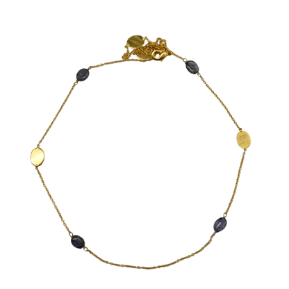 Euro gold Gemstone linked necklace  A180