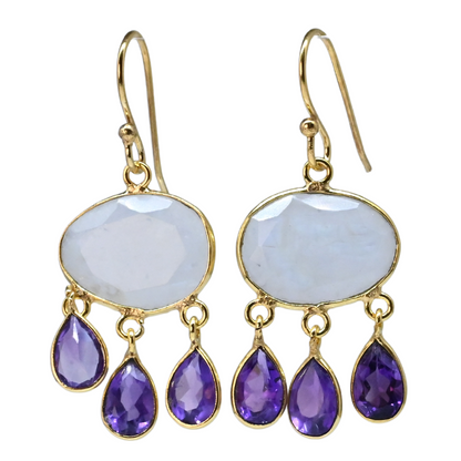 Euro Gold Gemstone Earrings-many varieties A36F