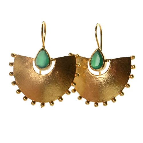 Euro Gold Gemstone Daisy starburst  Earrings- A26F
