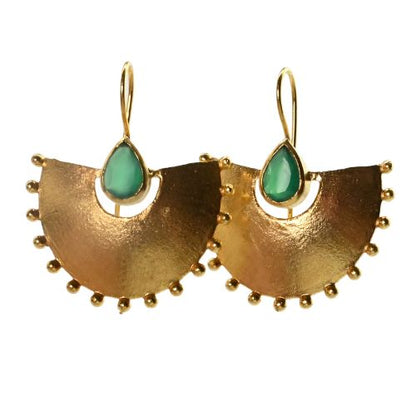 Euro Gold Gemstone Daisy starburst  Earrings- A26F