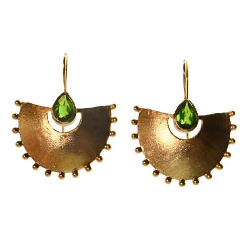 Euro Gold Gemstone Daisy starburst  Earrings- A26F