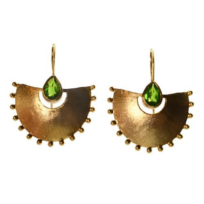 Euro Gold Gemstone Daisy starburst  Earrings- A26F