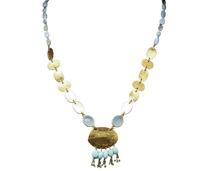Euro Gold Gemstone Necklace 50 cm  A326