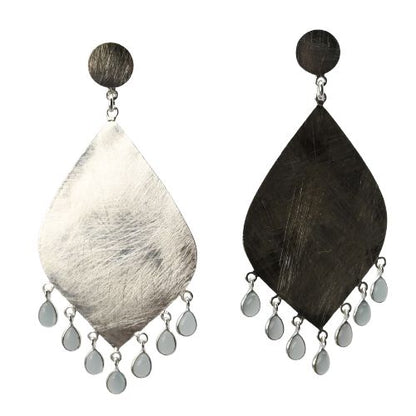 Euro Silver Gemstone Marquis Earrings- CA323