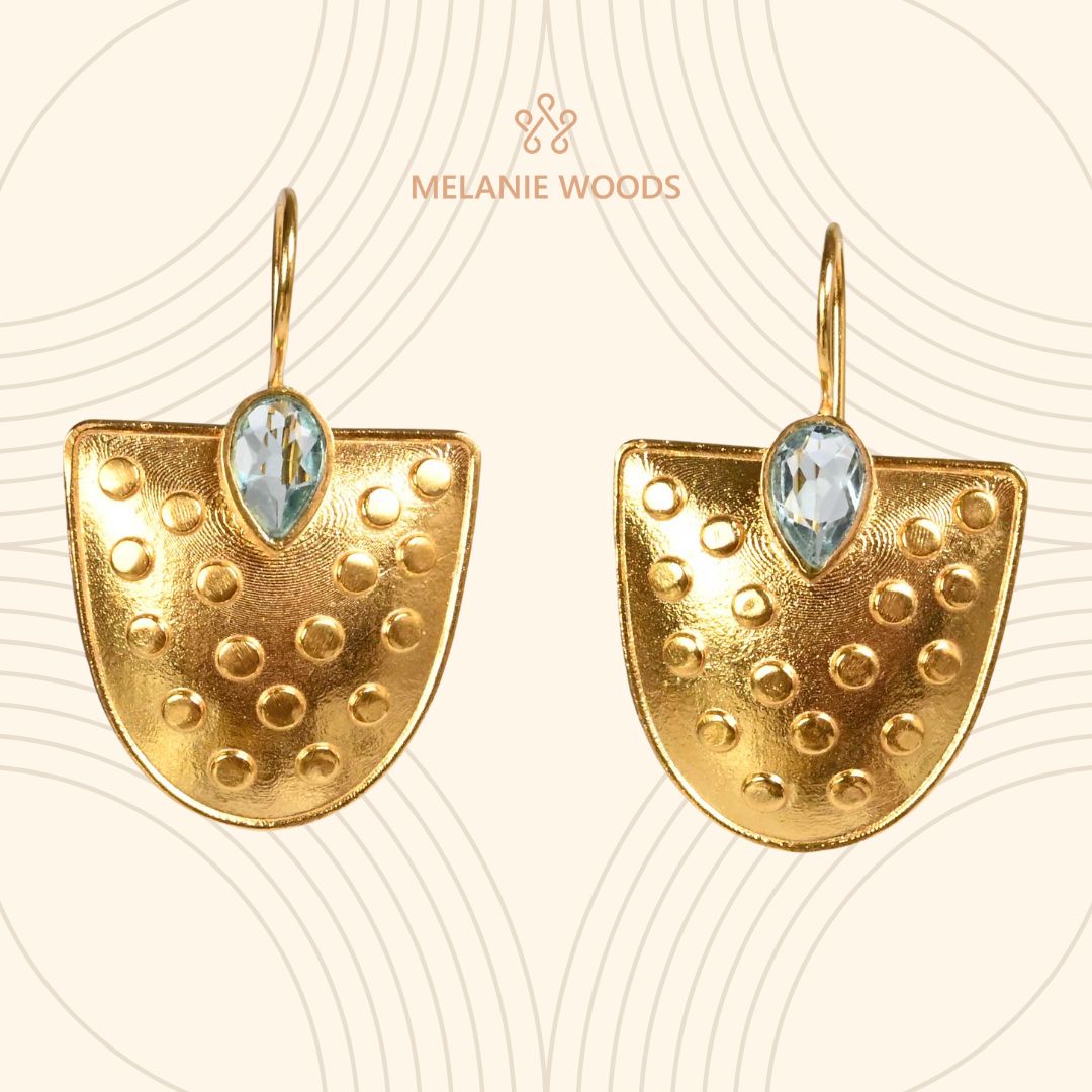 Euro Gold Gemstone Earrings- A221