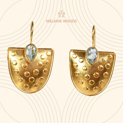 Euro Gold Gemstone Earrings- A221