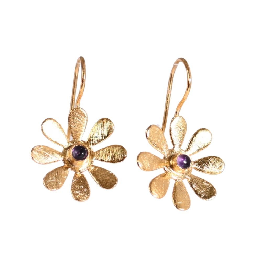 Euro Gold Gemstone Daisy Drops A316a