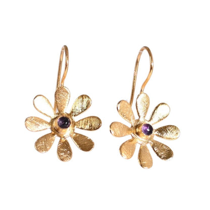 Euro Gold Gemstone Daisy Drops A316a