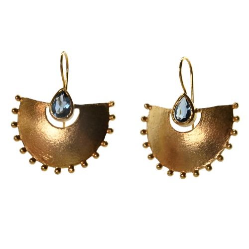 Euro Gold Gemstone Daisy starburst  Earrings- A26F