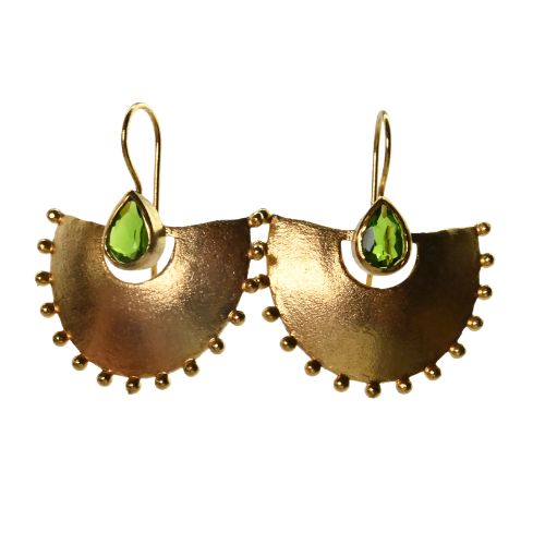 Euro Gold Gemstone Daisy starburst  Earrings- A26F