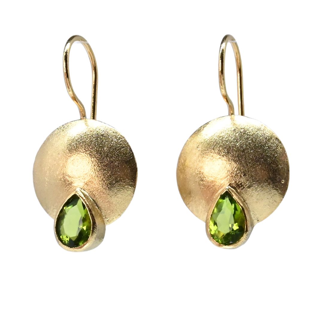 Euro Gold Gemstone Earrings- A223