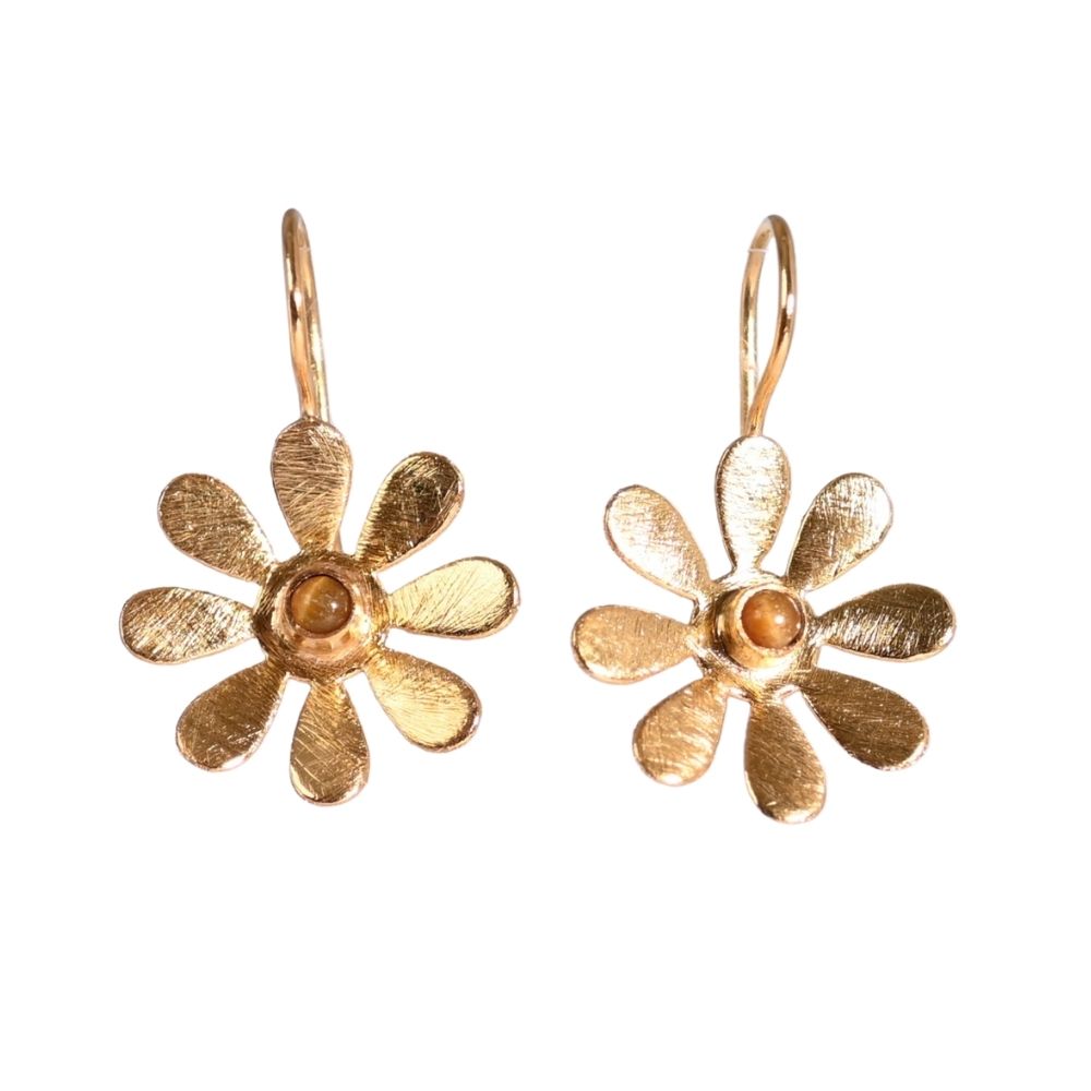 Euro Gold Gemstone Daisy Drops A316a