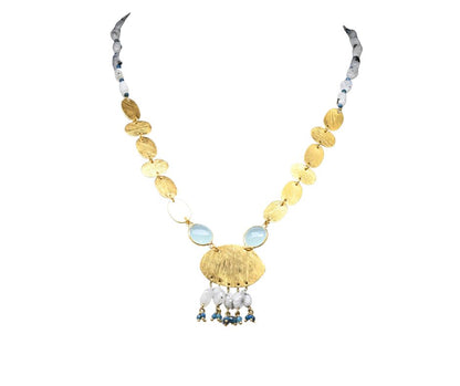 Euro Gold Gemstone Necklace 50 cm  A326