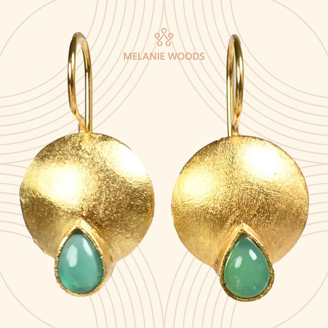 Euro Gold Gemstone Earrings- A223