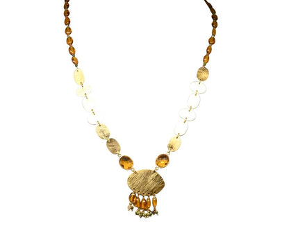 Euro Gold Gemstone Necklace 50 cm  A326