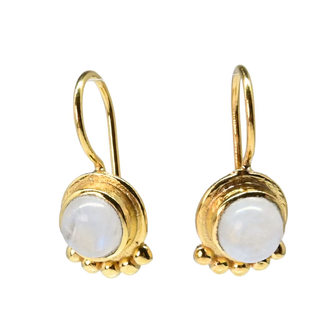 Euro Gold Gemstone Drop Earrings- A238a