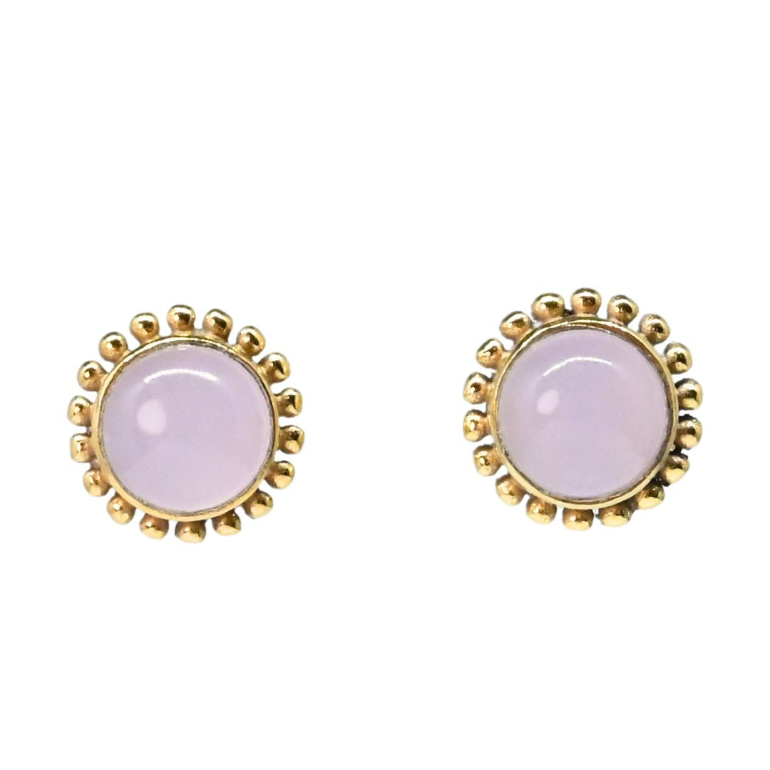 Euro Gold Gemstone Stud Earrings- A225A