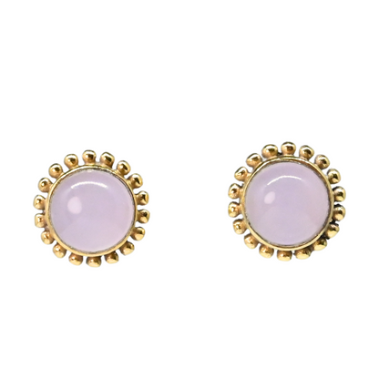Euro Gold Gemstone Stud Earrings- A225