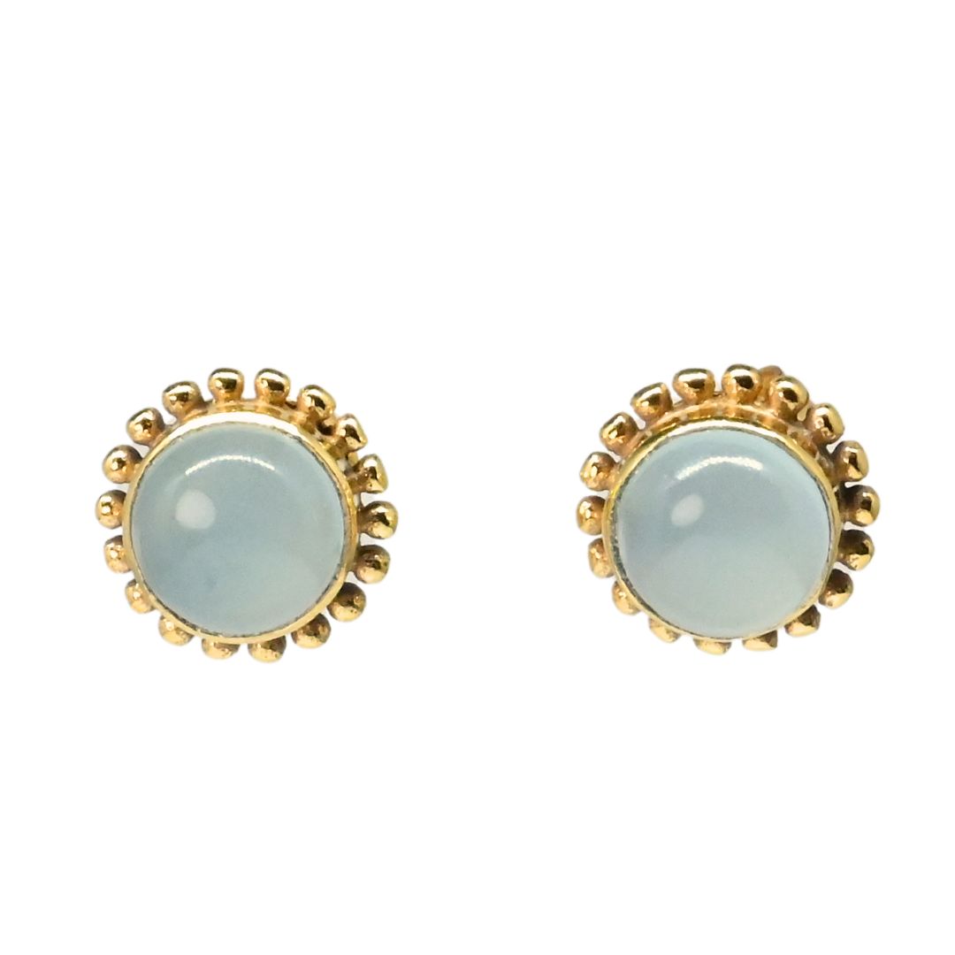 Euro Gold Gemstone Stud Earrings- A225A