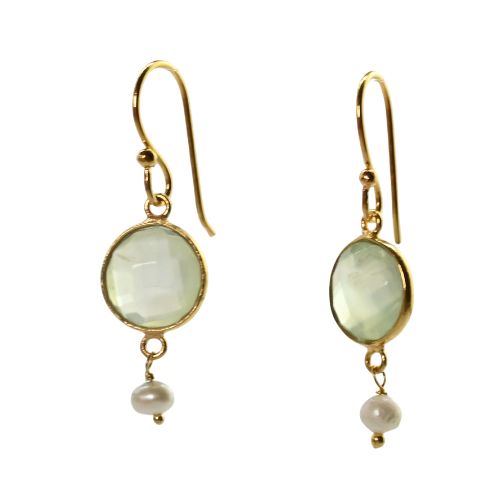 Euro Gold Lilly Gem Earrings- A332A