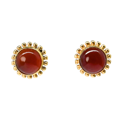 Euro Gold Gemstone Stud Earrings- A225
