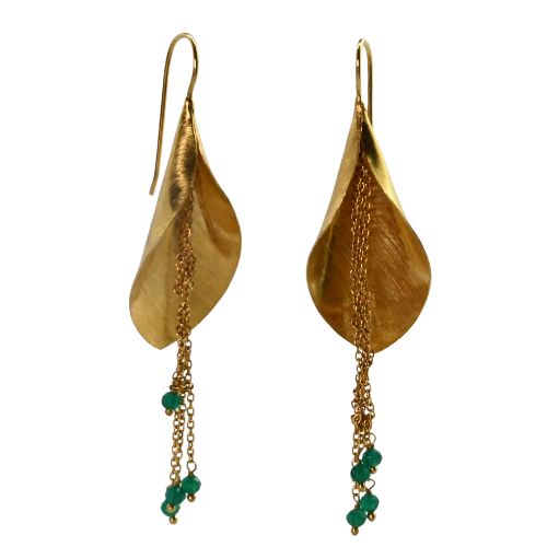 Euro Gold Lilly Gem Earrings- A161