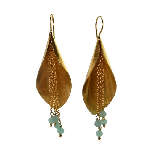 Euro Gold Lilly Gem Earrings- A161
