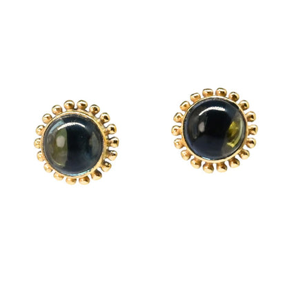 Euro Gold Gemstone Stud Earrings- A225