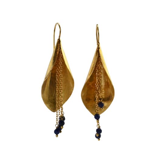 Euro Gold Lilly Gem Earrings- A161