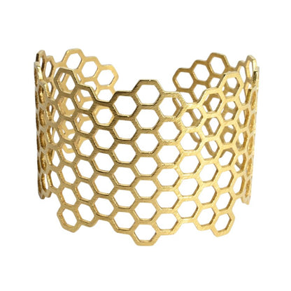 Euro Gold bee hive cuff bangle A277