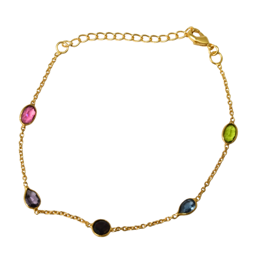 Euro gold and gem bracelet A365bb