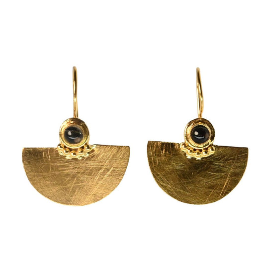 Euro Gold Double Fan Drop Earrings A26E Picollo
