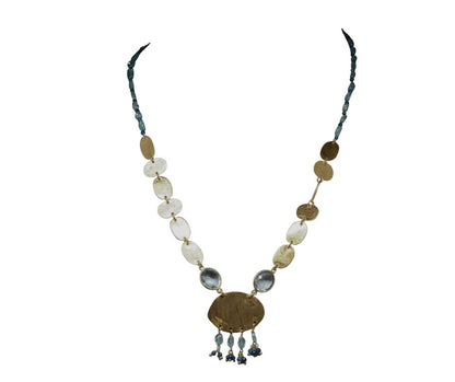 Euro Gold Gemstone Necklace 50 cm  A326