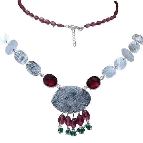 Euro Gold Gemstone Necklace 50 cm  A326