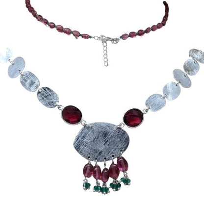 Euro Gold Gemstone Necklace 50 cm  A326