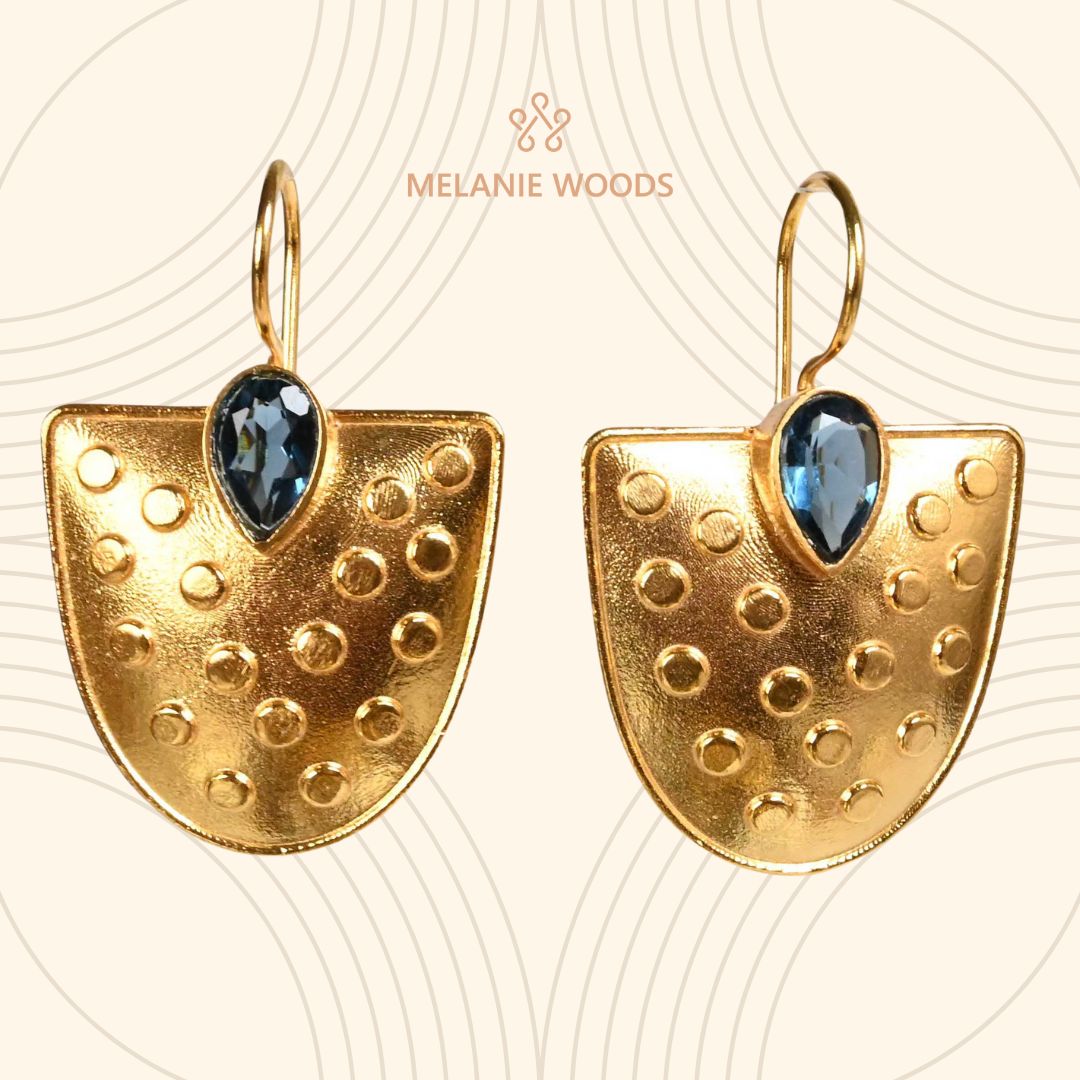 Euro Gold Gemstone Earrings- A221