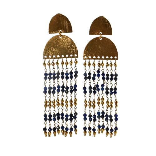 Euro Gold Waterfall Gem Earrings- A307a