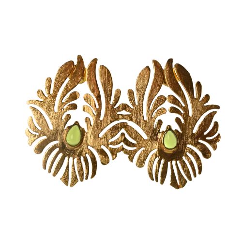 Euro Gold Flock Gem Earrings - A64