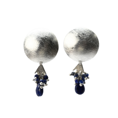 EuroSilver Pomegranite Gemstone Stud Earrings - C320