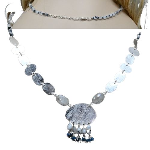 Euro Gold Gemstone Necklace 50 cm  A326