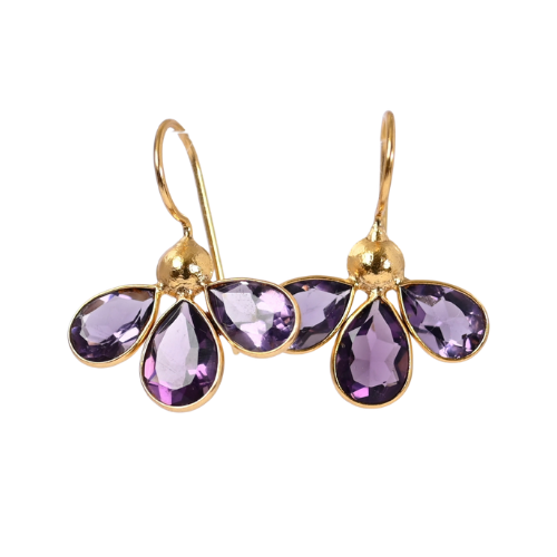 Euro Gold Gemstone Hoops A263p.19. small version