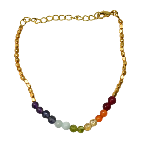 Euro Gold Rainbow Gem Necklace AGN2