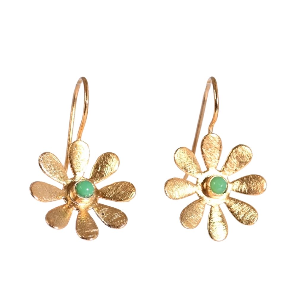 Euro Gold Gemstone Daisy Drops A316a