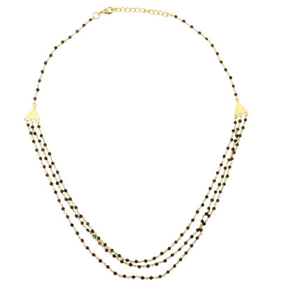 Euro gold triple gem necklaces with many gem varieties A26