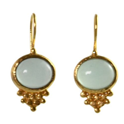 Euro Gold gemstone earrings - A238